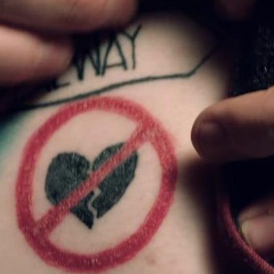 ‘Broken Heart with No Entry Sign’ Tattoo