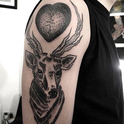 The Heart and The Stag’ Tattoo