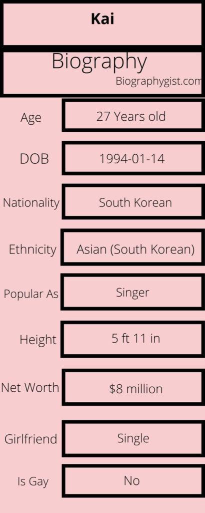 Kai Biography Infographic