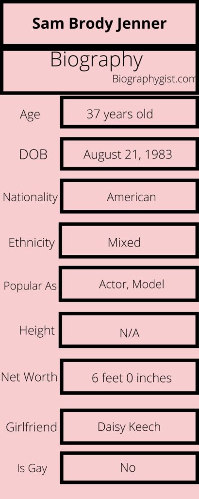 Sam Brody Jenner Biography Infographic