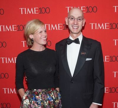 Maggie Grise and Adam Silver