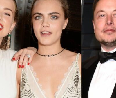 Elon Musk, Amber Heard And Cara Delevigne