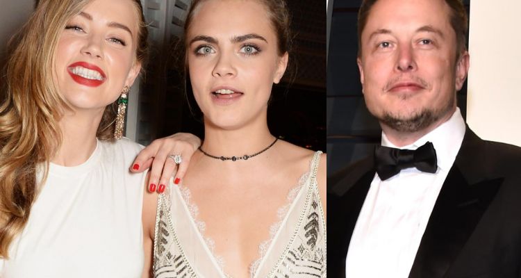 Elon Musk, Amber Heard And Cara Delevigne